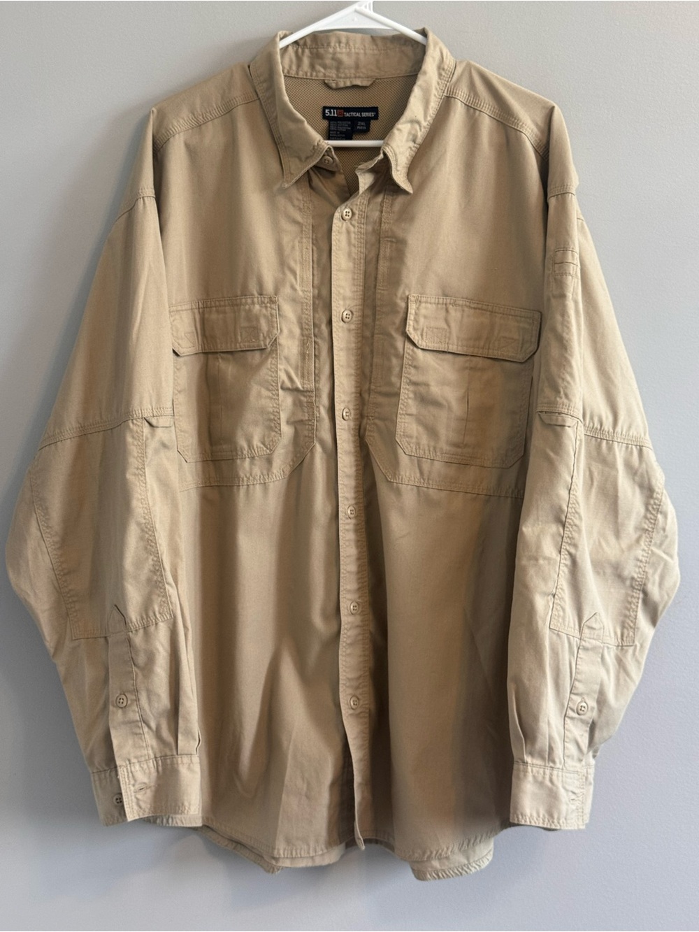 5.11 Tactical Series Men's 2XL Khaki Vented Long Sleeve Utility Shirt
